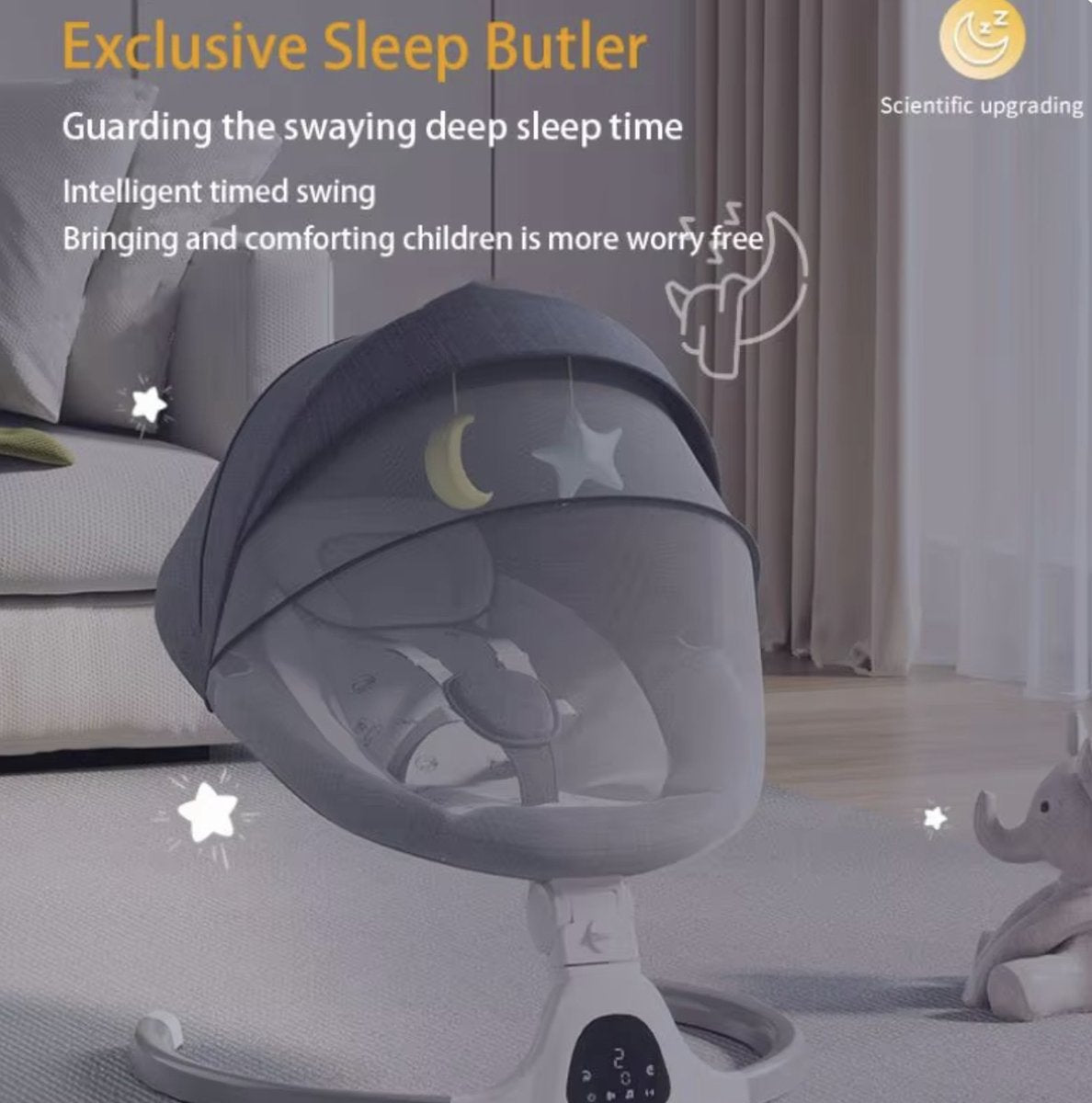 J&R Elektrische Wipstoel - Wipstoel - Babystoel - Baby Swing - Schommelstoel - Elektrisch - Afstandsbediening - Bluetooth voor muziek - Roze