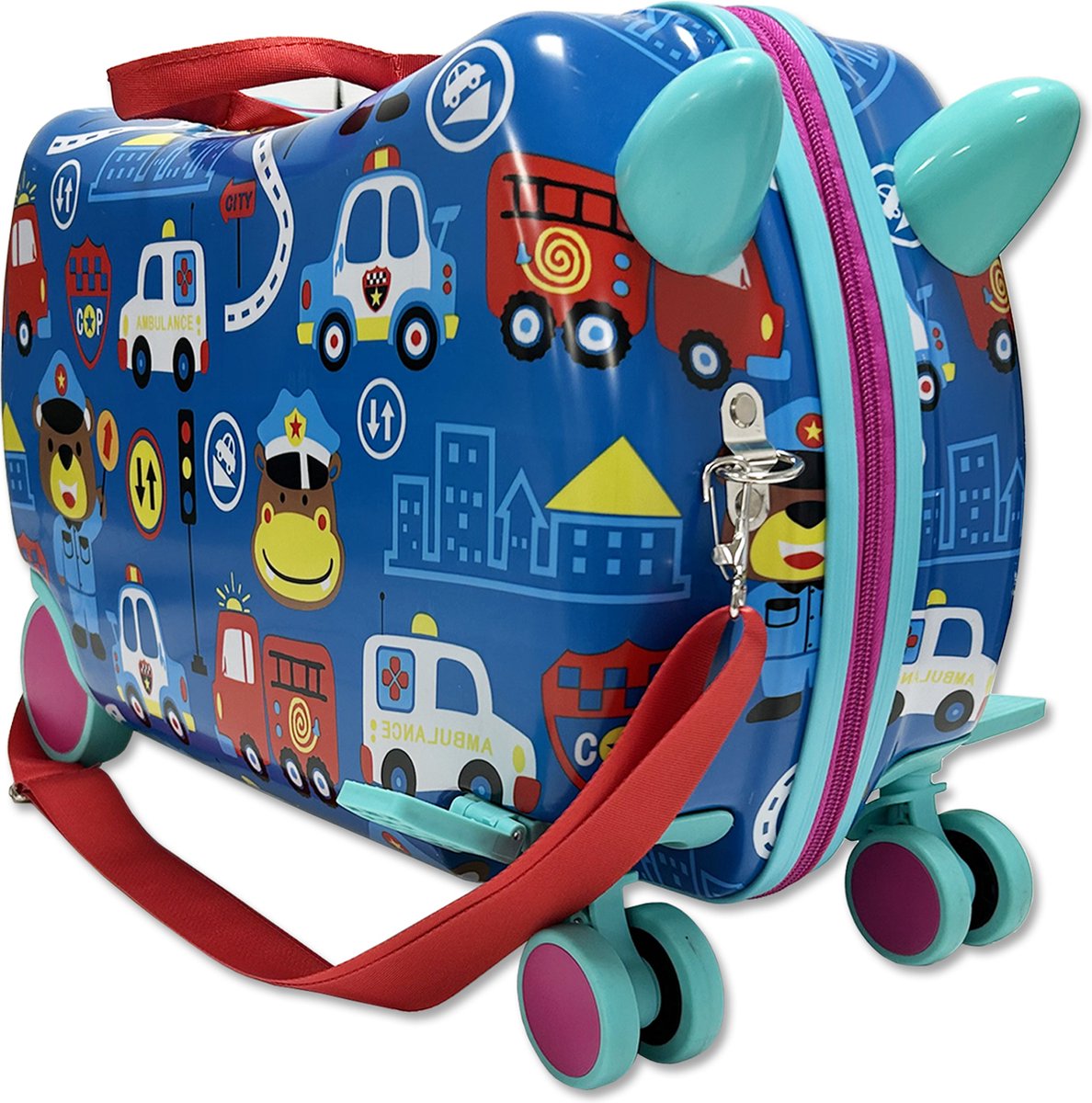 Ride-on kinderkoffer - Kinderkoffer - Politie - Handbagage