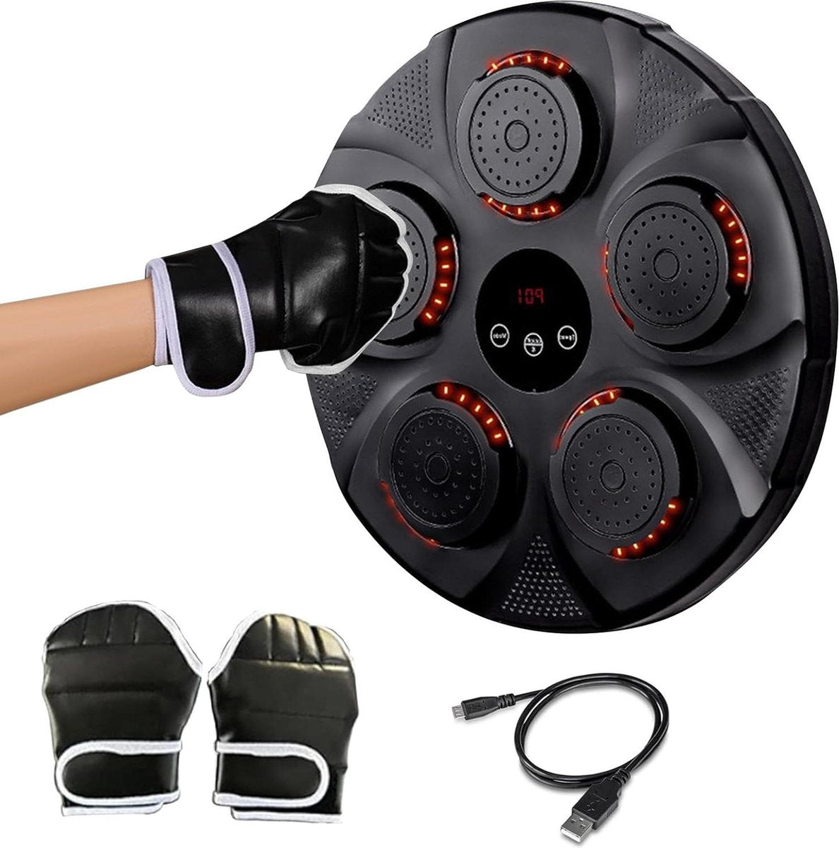 Slimme elektronische muzikale boksmachine voor thuisgebruik - bokstraining voor volwassenen en kinderen met LED-licht en bluetooth-sensor Boxing machine