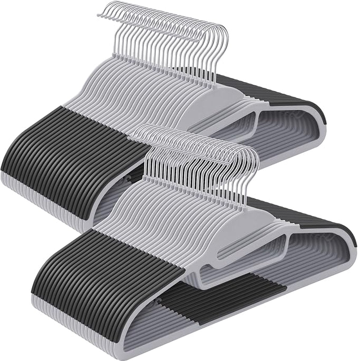 50-pack plastic kleerhangers, extra zwaar, S-vormige opening, antislip, 0,5 cm dik, ruimtebesparend, 360Â° draaibare haak, 41,5 cm breed