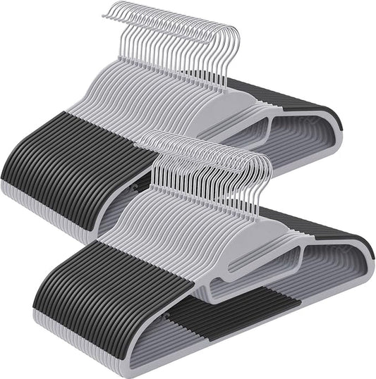 50-pack plastic kleerhangers, extra zwaar, S-vormige opening, antislip, 0,5 cm dik, ruimtebesparend, 360Â° draaibare haak, 41,5 cm breed