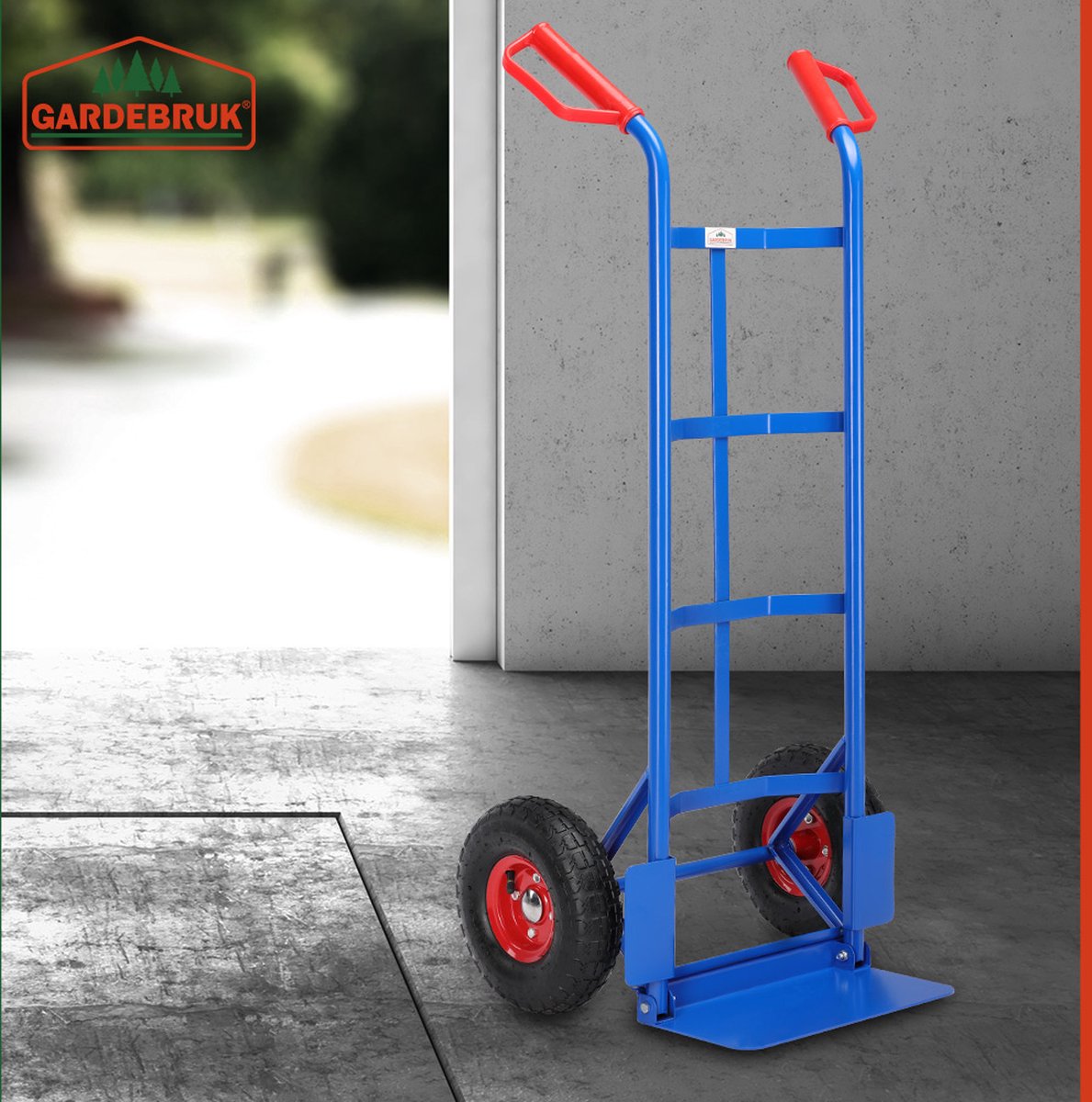 Gardebruk Steekwagen – Opvouwbaar & Luchtbanden tot 200kg – Blauw