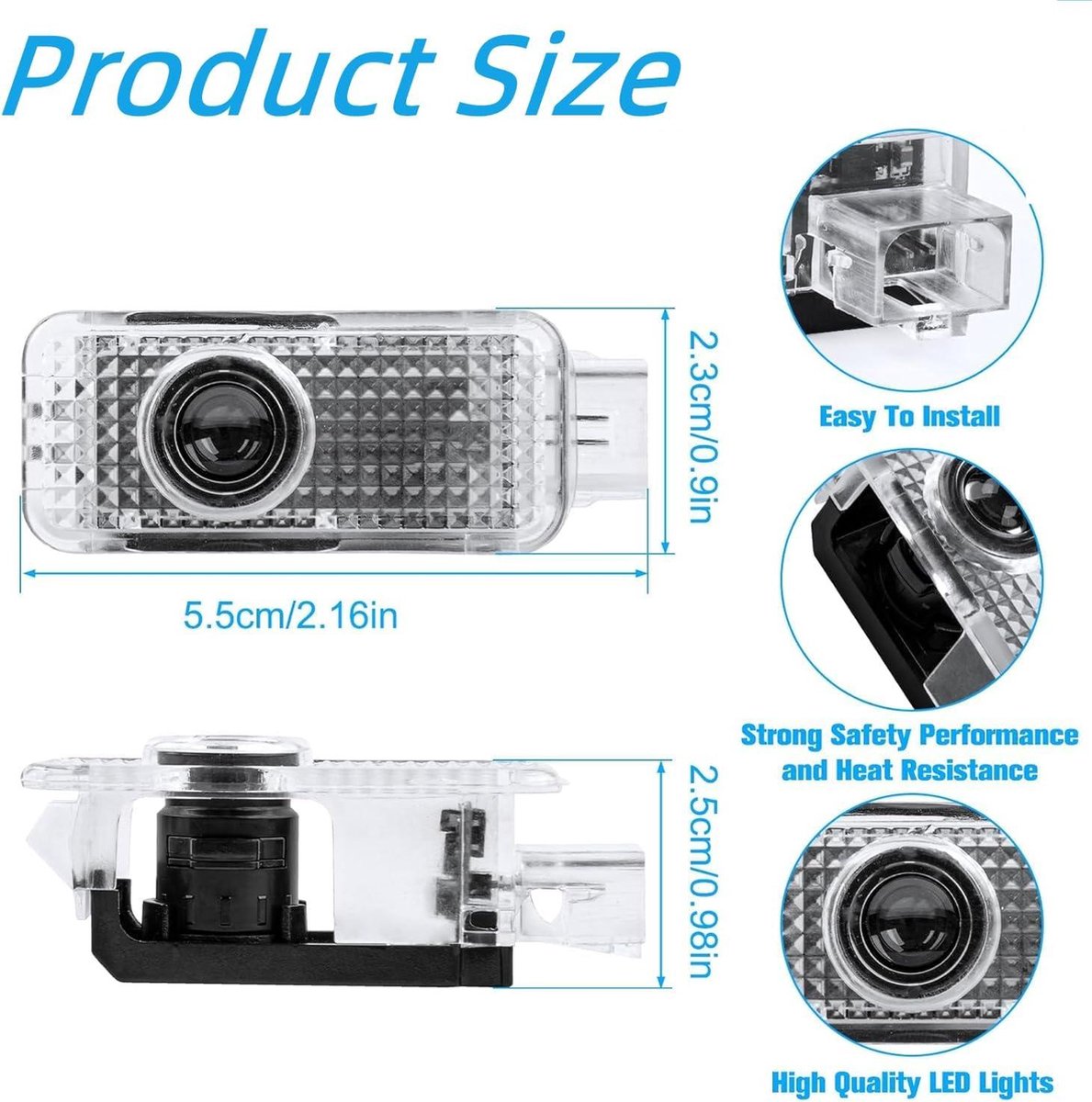 Autodeurverlichting logo-projector 4 stuks compatibel met Audi modellen A1-A8, Q2-Q8, TT, R8 - auto-accessoires met HD LED welkom projectorverlichting auto-accessoires