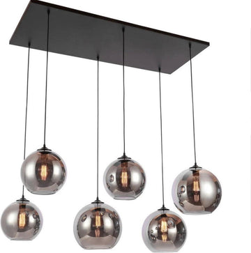 hanglamp 6 bol smoke glas