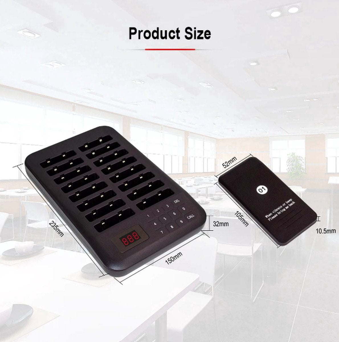 Oproepsysteem horeca - 16 STUKS - 800m - Oproeppieper - Restaurant Pager - Draadloze Oproepbuzzer