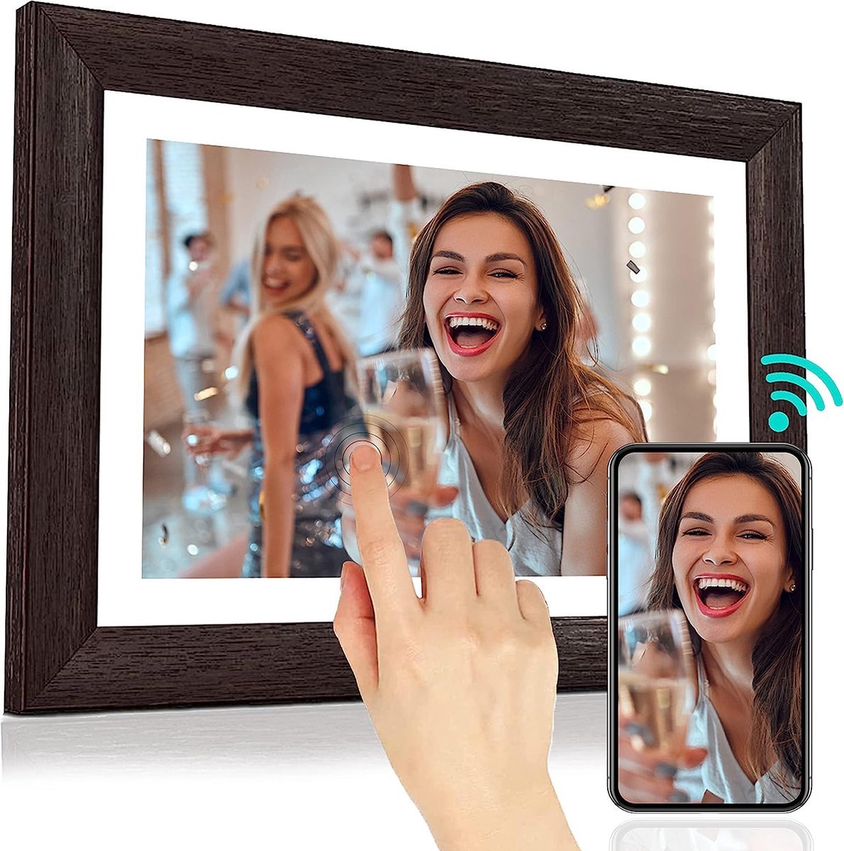 Digital Photo Frame - WiFi Digital - 1280 x 800 - Touchscreen - Luxury Photo Frame - Adjustable