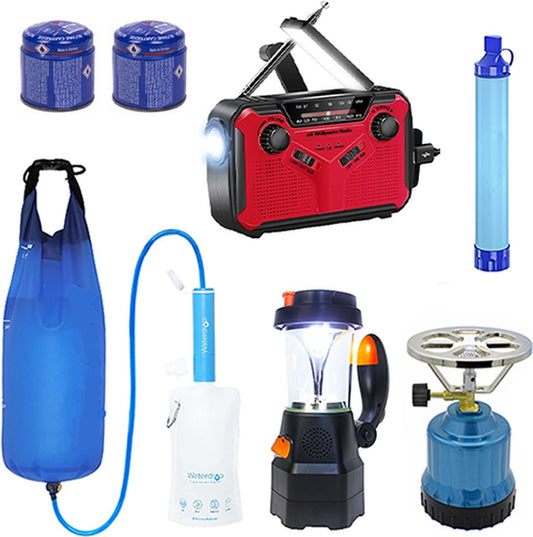 Emergency Kit MAX - survival kit - emergency kit - survival set - home emergency kit - 5-piece set - emergency radio - water filter - survival emergency lamp - survival cooker - water filter bag - power bank
