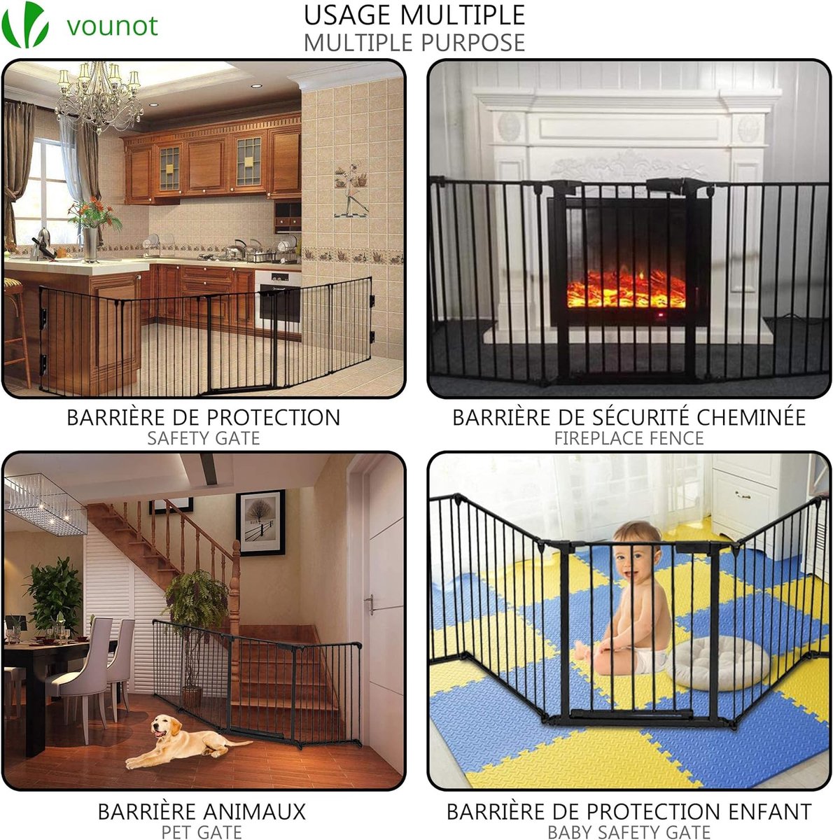 The Mash - Veiligheidshek metaal 305 cm | voor Huisdieren & Kinderen | Kachelhek, Veiligheidsrooster voor oven opvouwbaar | Configuratierooster incl. 5 elementen, deur