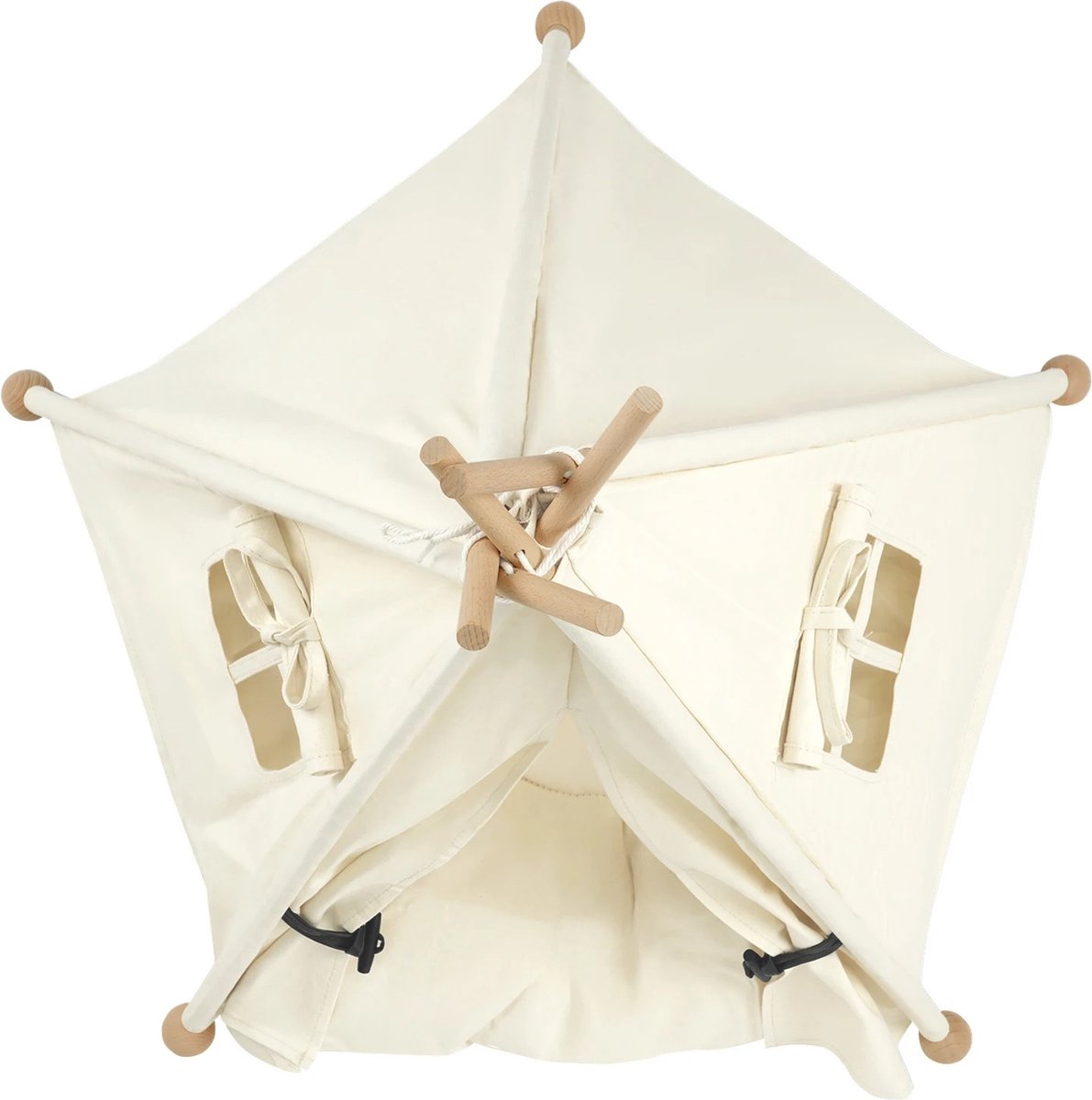 Bealive® Hondenmand - Binnenkennel - Dierenhuis - Tipi bed met raam voor huisdieren - Met zacht, afneembaar kussen -