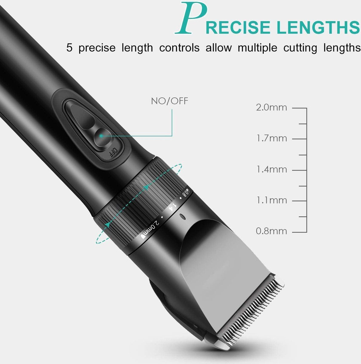 Baardtrimmer professionele tondeuse - tondeuse voor mannen - precisietrimmer voor mannen - lange tondeuse - scheerapparaatset voor kinderen - gezinnen - USB oplaadbaar Baardtrimmer