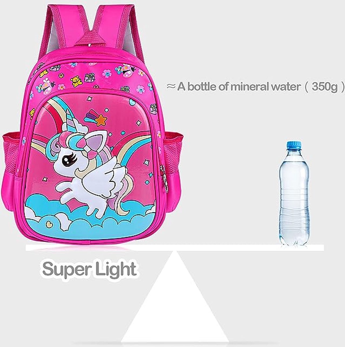 Kinderrugzak, schoolrugzak, grote schooltas voor meisjes, waterdicht, licht, kinderrugzak voor studenten 5+ jaar