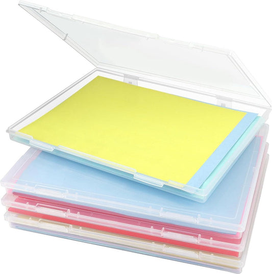 A4 Formaat Draagbare Documentendoos voor Winter Shore - Doorzichtige Containers voor het Organiseren van Documenten Brieven Scrapbooken Tijdschriften - Project Organizer Kantoor Opslag Oplossingen transparante doos
