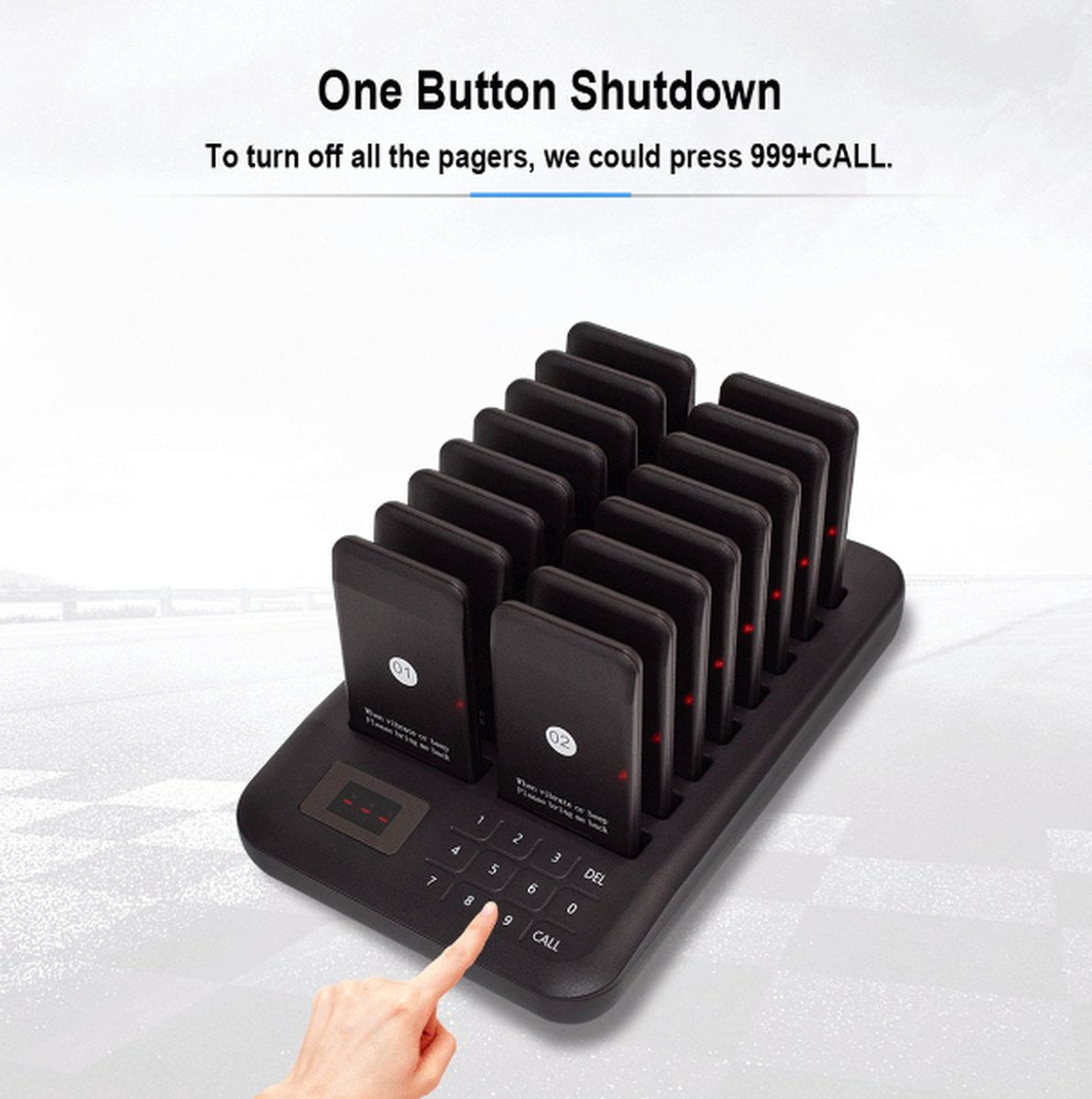 Horeca-oproepsysteem - 16 STUKS - 800m - Oproeppieper - Restaurant Pager - Draadloze Oproep Buzzer