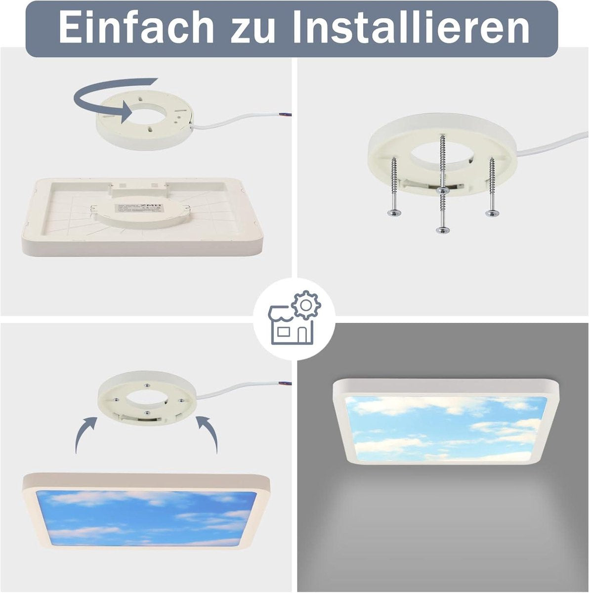 Bathroom Ceiling Light - Bathroom Lamp Ceiling LED Bedroom Lamp 23cm Children's Room - 4000K IP44 Square 23W Kitchen Hallway