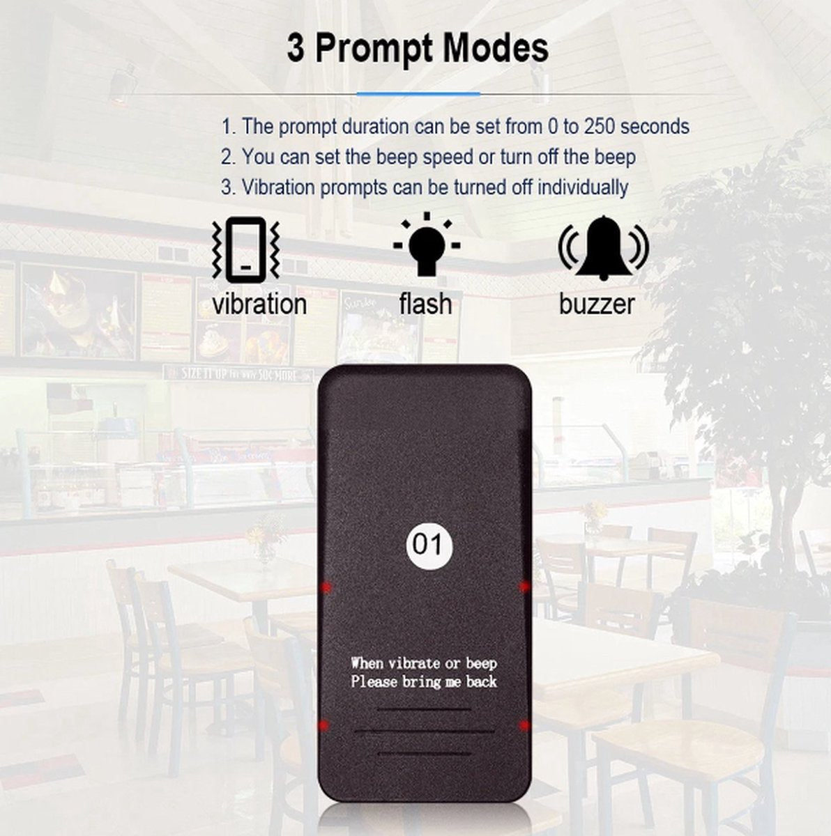 Oproepsysteem horeca - 16 STUKS - 800m - Oproeppieper - Restaurant Pager - Draadloze Oproepbuzzer