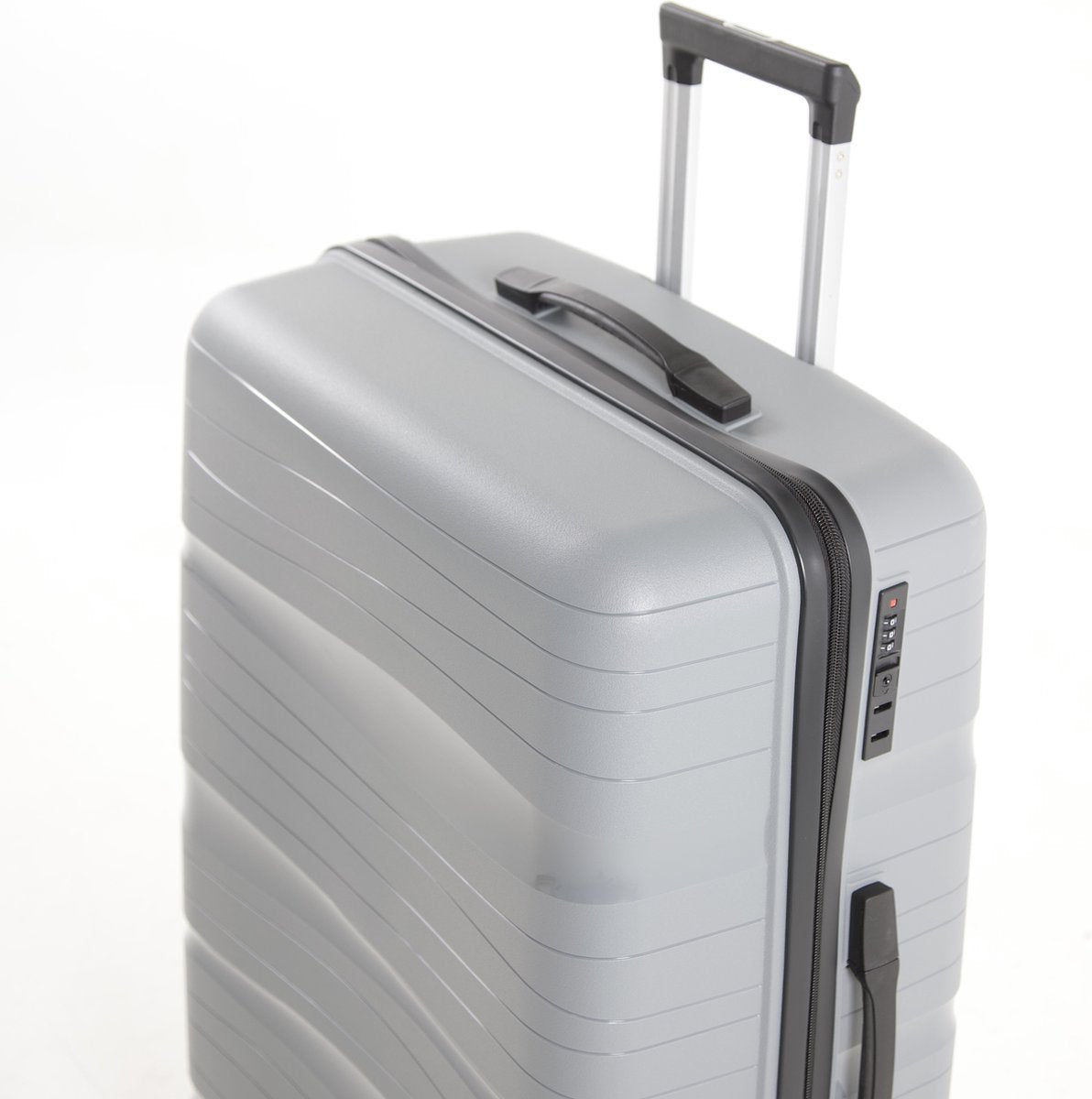 Montreal - Lightweight Suitcase - 24 inch - 65L - Compact Size M - 67x42x27 cm - With built-in TSA lock - Light Grey
