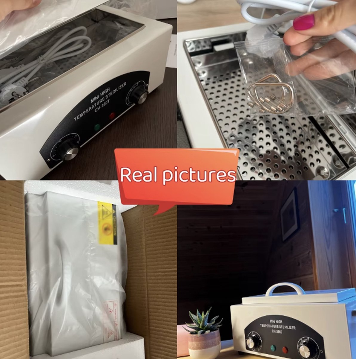 J&R Hetelucht Sterilisator - 300W - Nagelstudio - Desinfectie - Tattoo - Babyaccessoires steriliseren - Wit