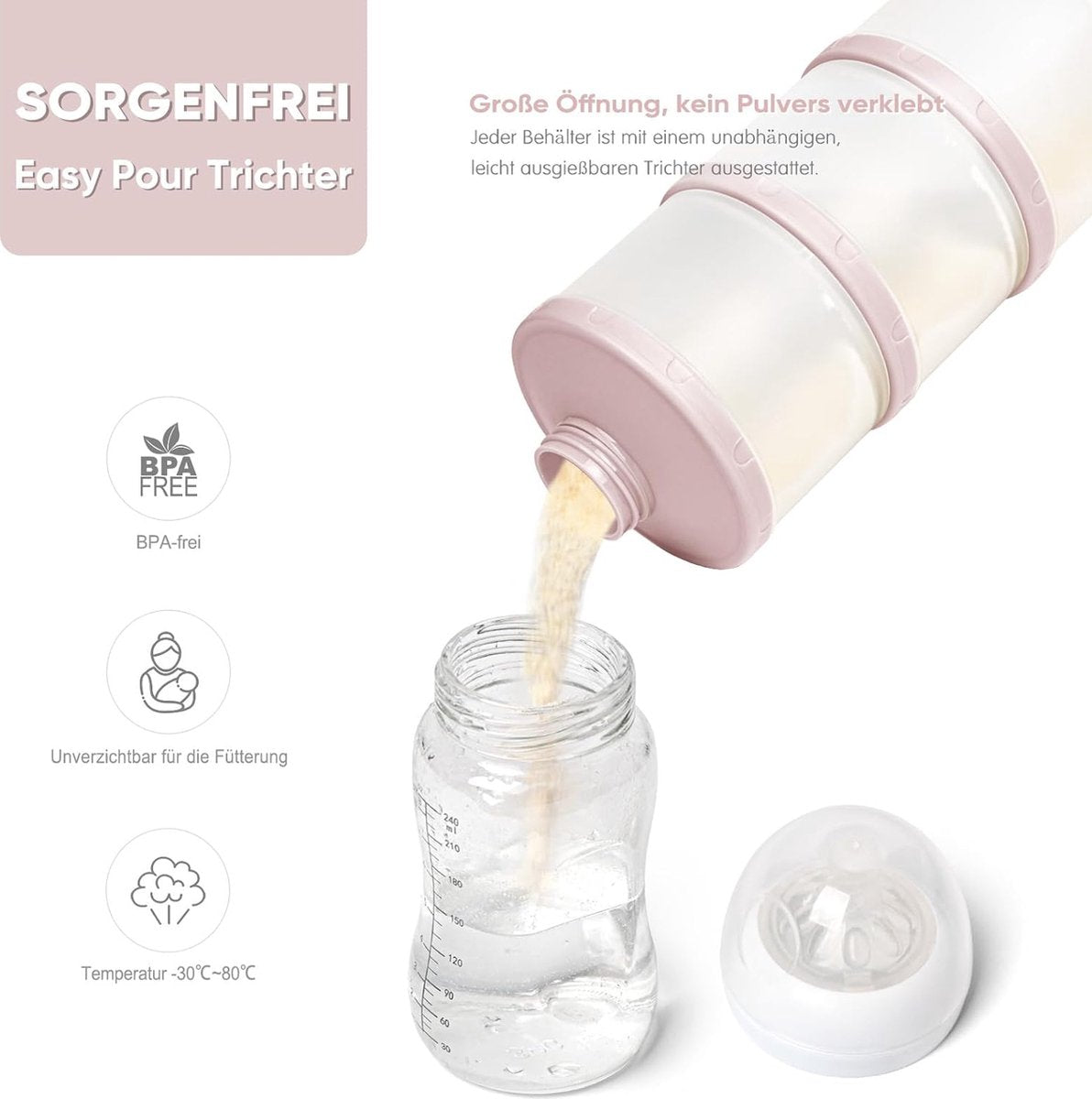 Melkpoeder doseerdoosjes - Melkpoedertoren - Melkpoeder - Bewaardoos - Container - Must have!