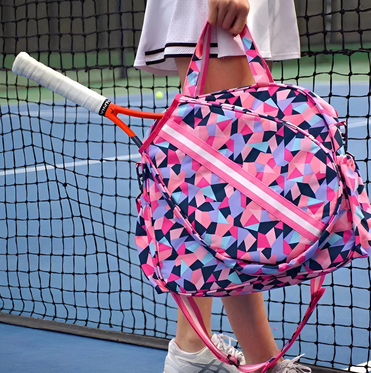 E-Shop4u - Tennistas - Tennis & Badminton Racketsporttas Dames - Eén Schouder - Schoenentas - Trekkoord - 40x13x38cm - Pickleball - Squash - Padel - Tennistas - Lavendel