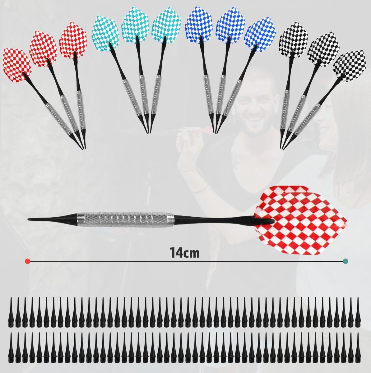 Electronic dartboard - 100 game variations - Incl 12 darts