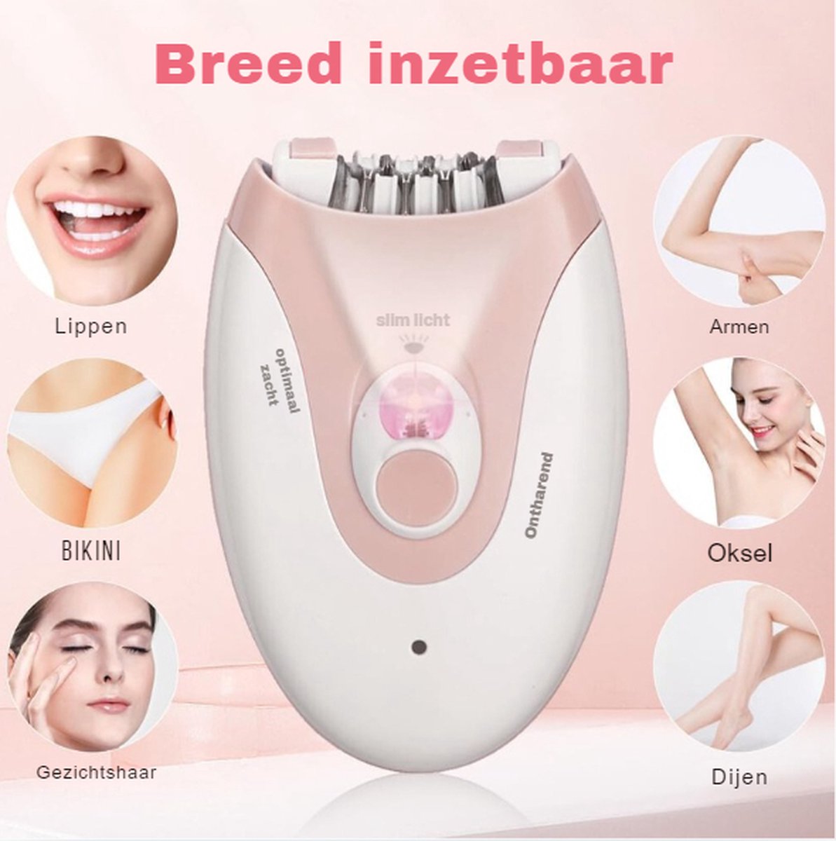 Gezichtsepilator - Draadloos - Elektrisch - Damesgezichtsscheerapparaat - Met LED-licht - Gladde Mini-Epilator - Voor Arm/Been - Zacht Gezichtshaarverwijderingsapparaat
