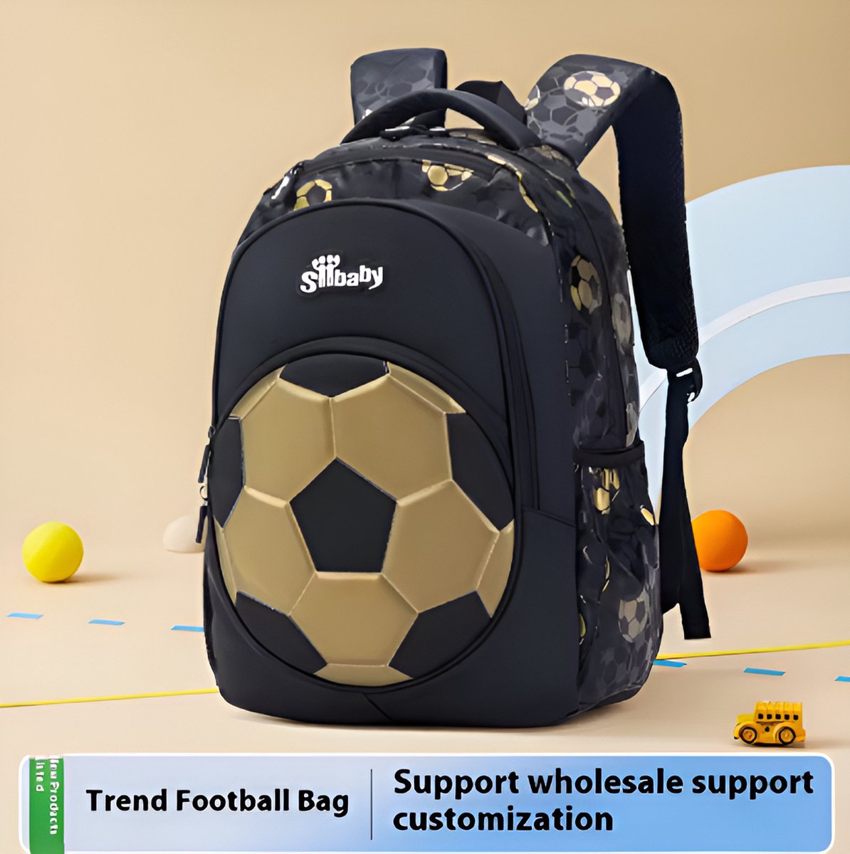 E-Shop4u - New Oxford Football School Bag for Boys | Durable, Comfortable & Stylish - Black Gold