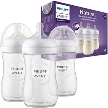Philips Avent Natural Response-babyfles - 3 babymelkflessen van 260 ml voor pasgeboren en oudere baby's, BPA-vrij, voor 1 maand en ouder (model SCY903/03)