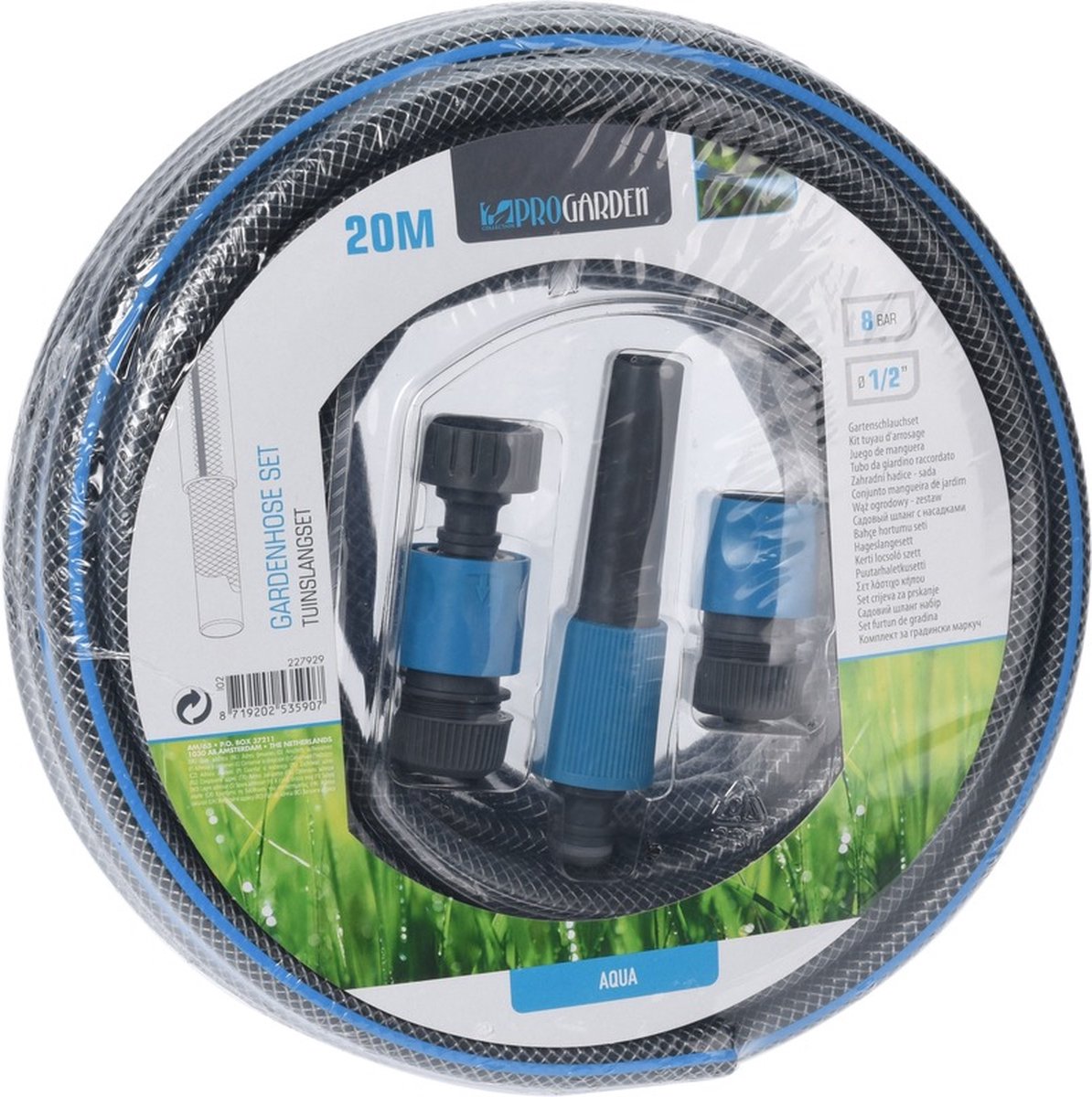 Garden hose - 4-piece - 20 M - incl. reel - for 50 meters - Water hose