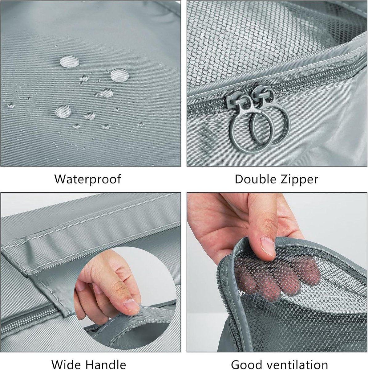 Packing cubes voor koffer - 9 stuks - reisbagage-organizers - rugzak - waterdicht - reisbenodigdheden - reisaccessoires - grijs Rugzakorganizer