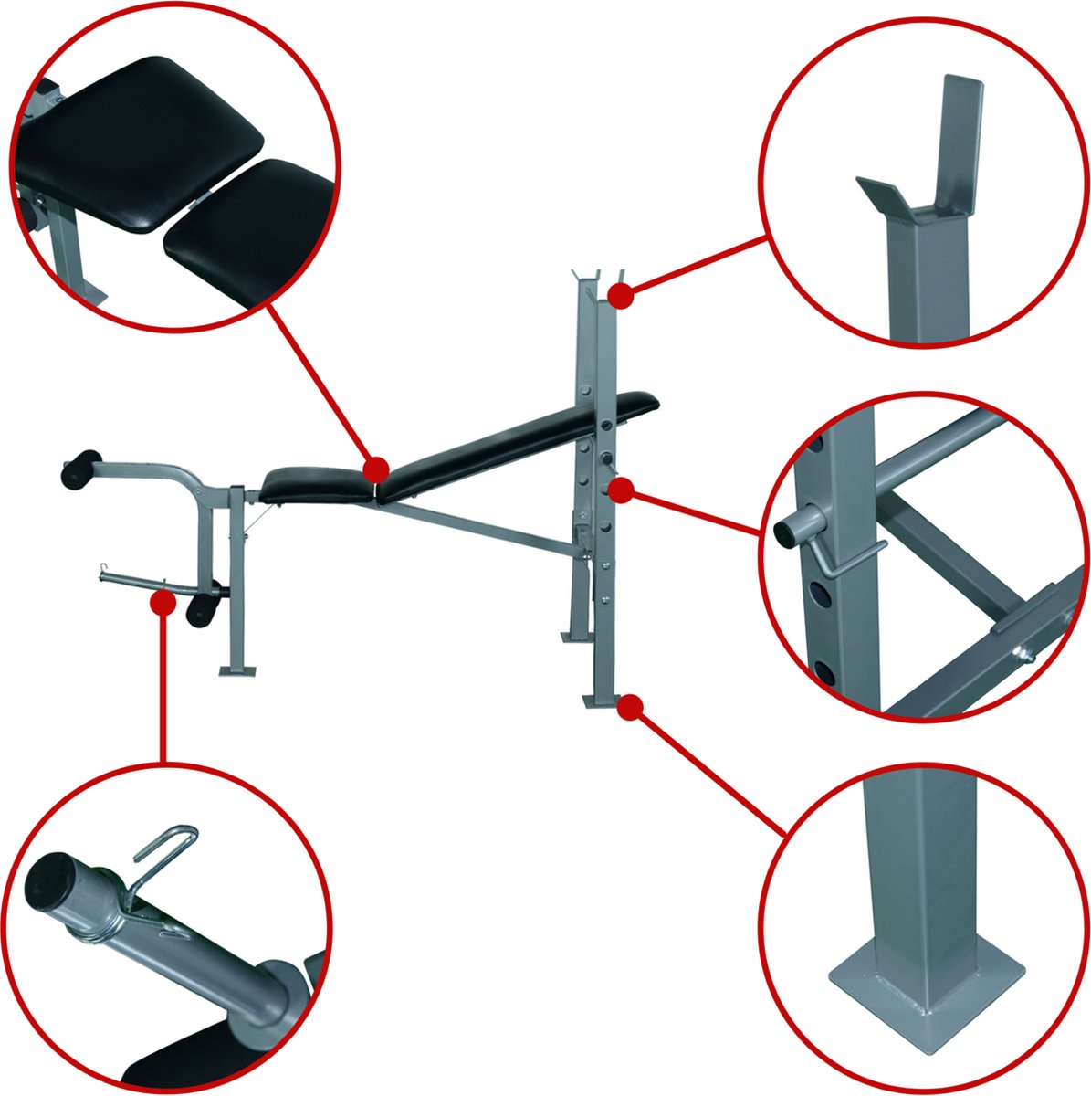 Fitnessbank - Bankdrukbank - Krachttraining - Fitness bank - Bench press - Leg Curl