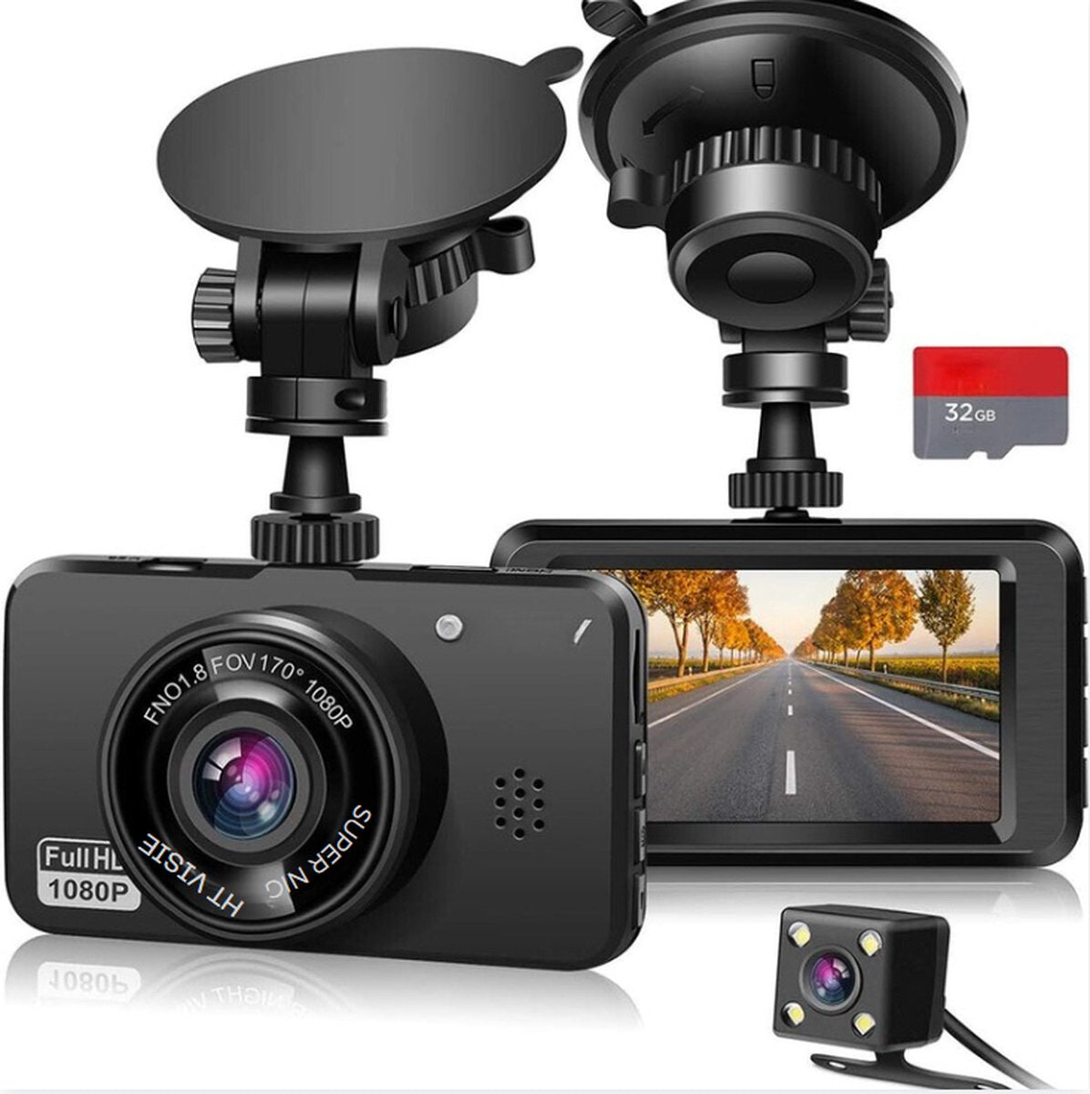 Dashcam - Beveiliging - Universele Pasvorm - Met Terugkijkfunctie - Beeldscherm - Autocamera