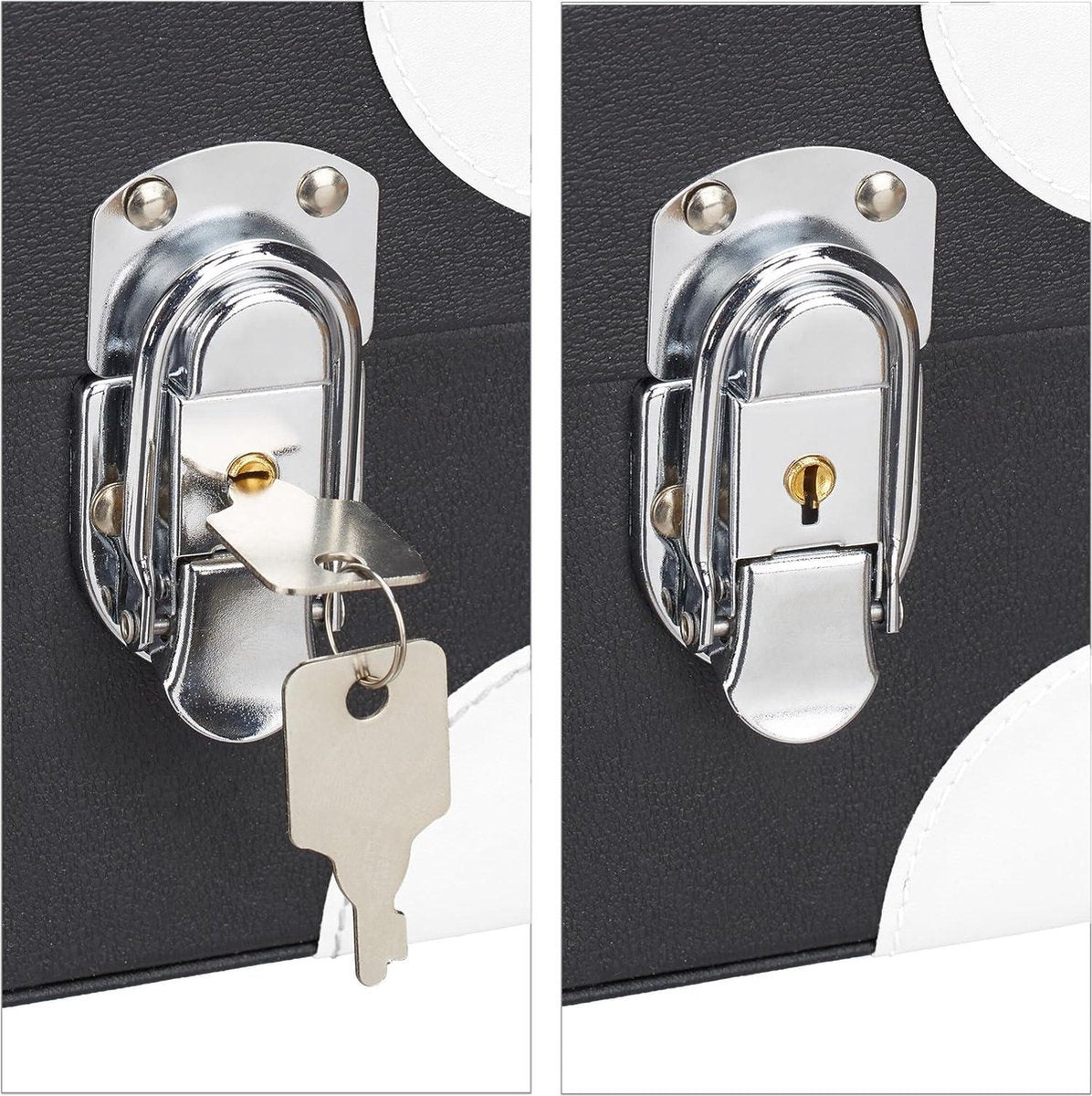 Make-upkoffer - Nagellak-schminkkoffer met spiegel - HBD 125 x 31 x 23 cm - Slot zwart/wit Nagellakkoffer