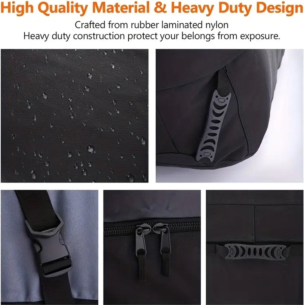 Foldable car roof bag 800L roof box - foldable travel bag car roof waterproof - BLACK