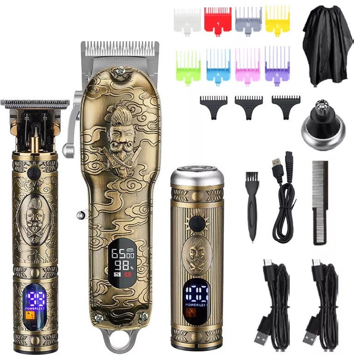 Professional Hair Clipper, Trimmer, and Shaver Set - Cordless Trimmer Set - Hair - Beard - Men's Hair Clipper - Hair Trimmer - Hair - Clipper Cheveux - Beard Trimmer - Trimmer Set - Clippers - Gift for Men -