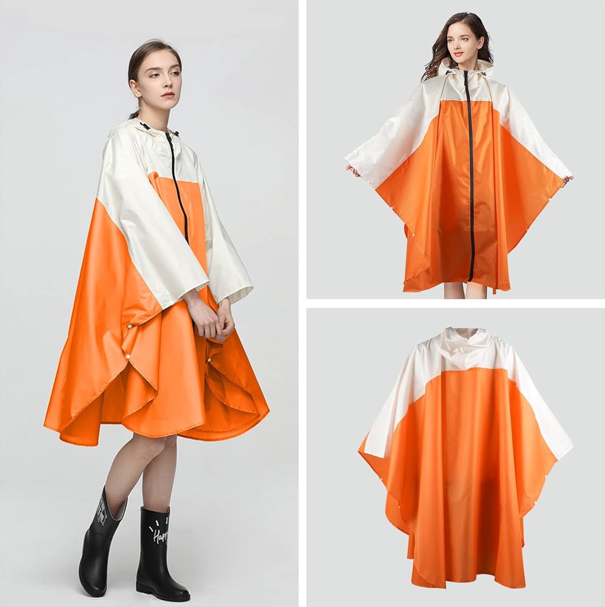 Multifunctional Raincoat/Poncho 3-in-1 Reusable Waterproof - For Cycling Hiking Camping