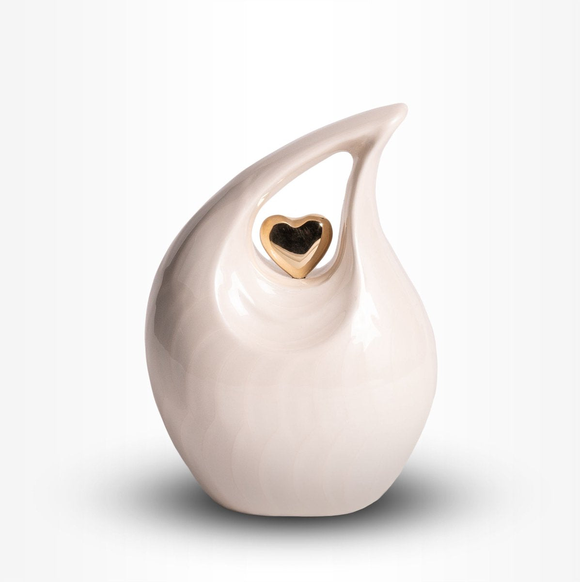 Druppel Urn Middel 850 ml Crème Wit Goud