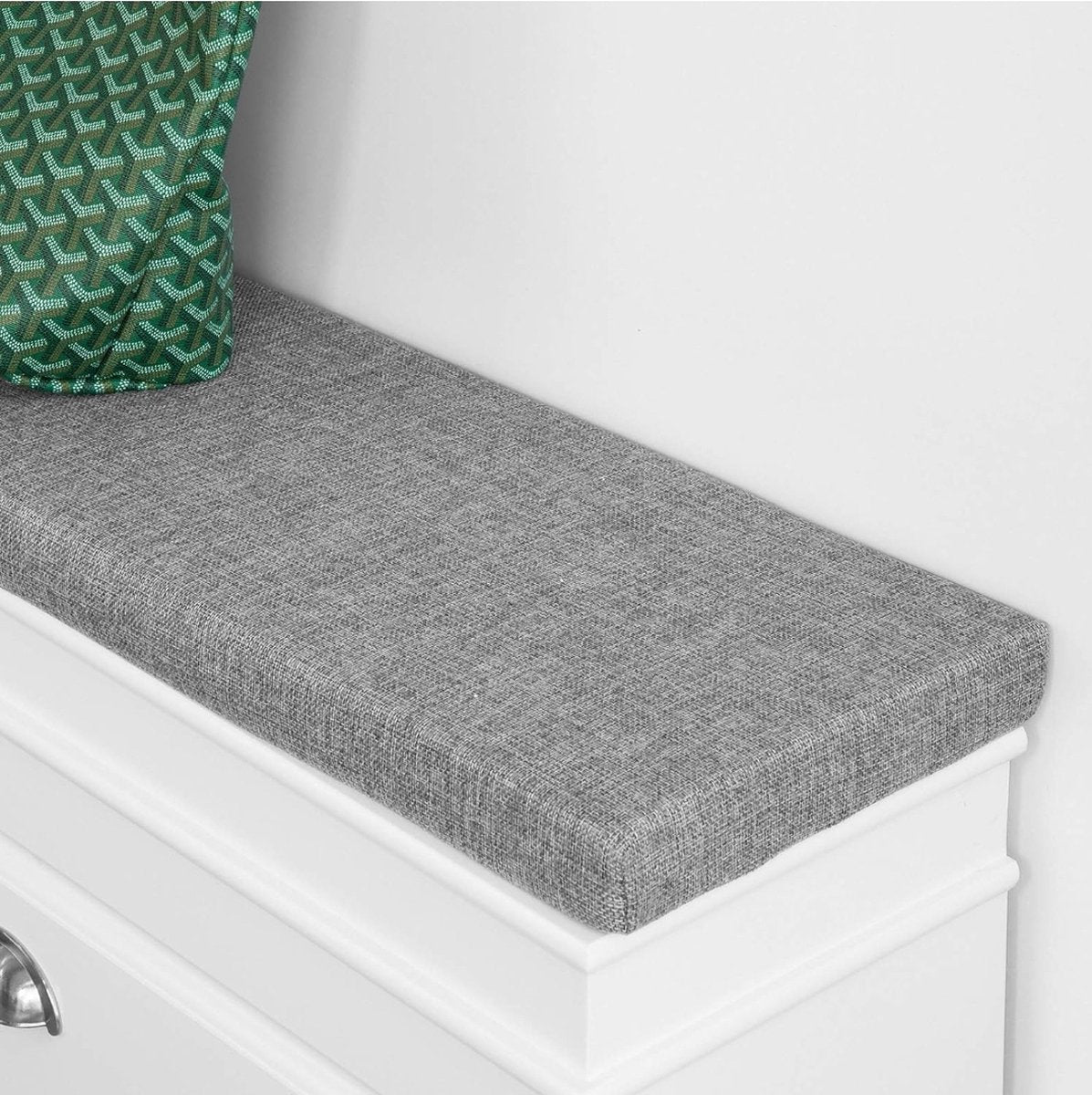 Shoe Bench with Seat Cushion - Shoe Cabinet - Practical Storage Compartment - 2 Tiers - Hallway Furniture - White - Beautiful Design - Stenberi