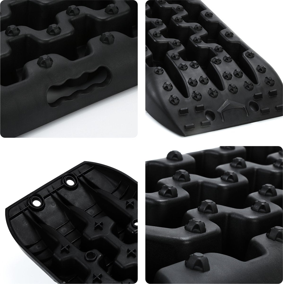 Tractiematten 2 stuks zandplaten offroad tractiemat tracks met opbergtas en installatiegereedschap kunststof starthulp herstelbord voor terreinwagens campers vrachtwagens