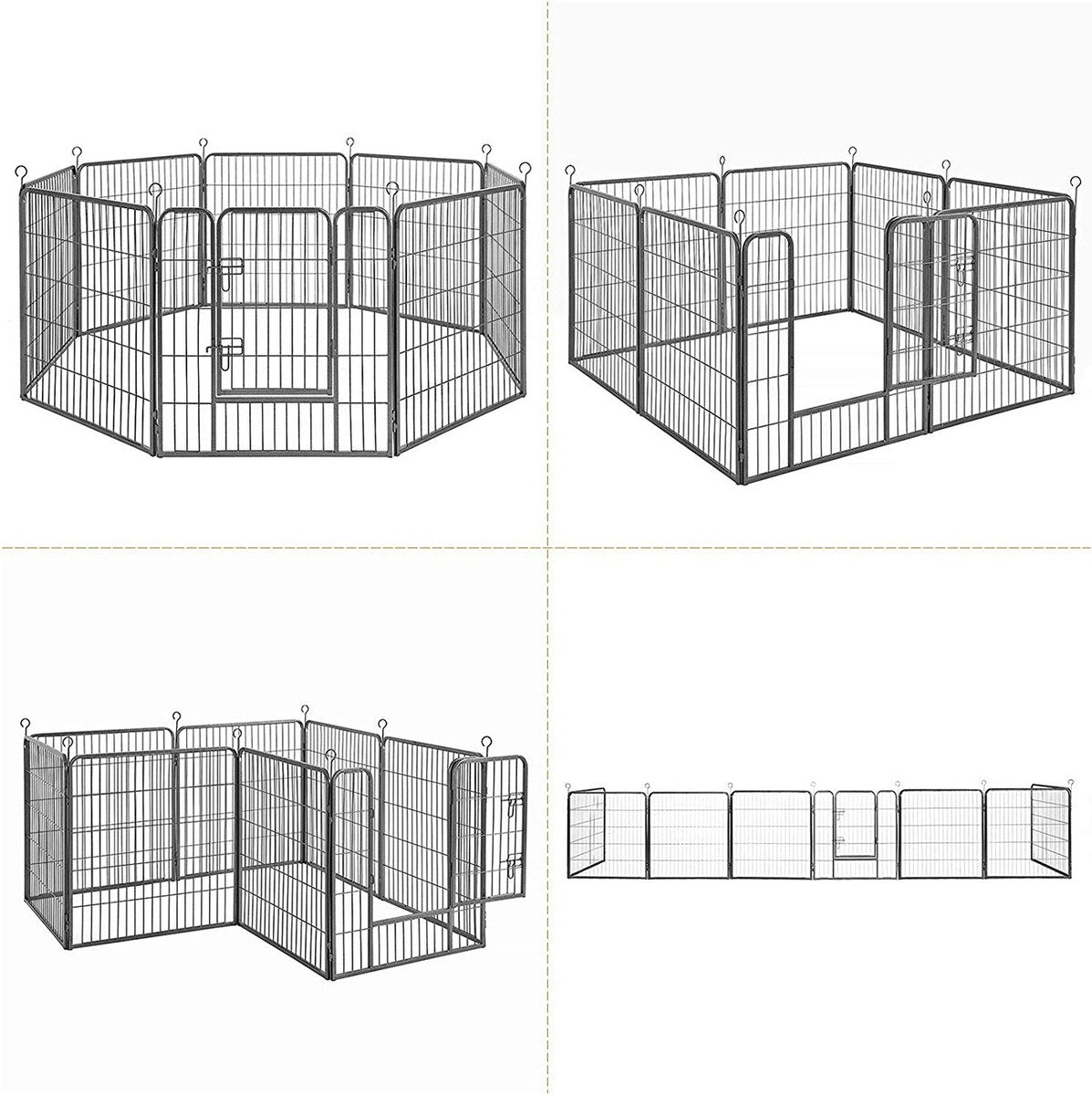 Dierenren XXL deluxe - Binnen en buiten - Hondenren, kippenren, kattenren - Ook een puppyren - Zwart - 200x200x150cm