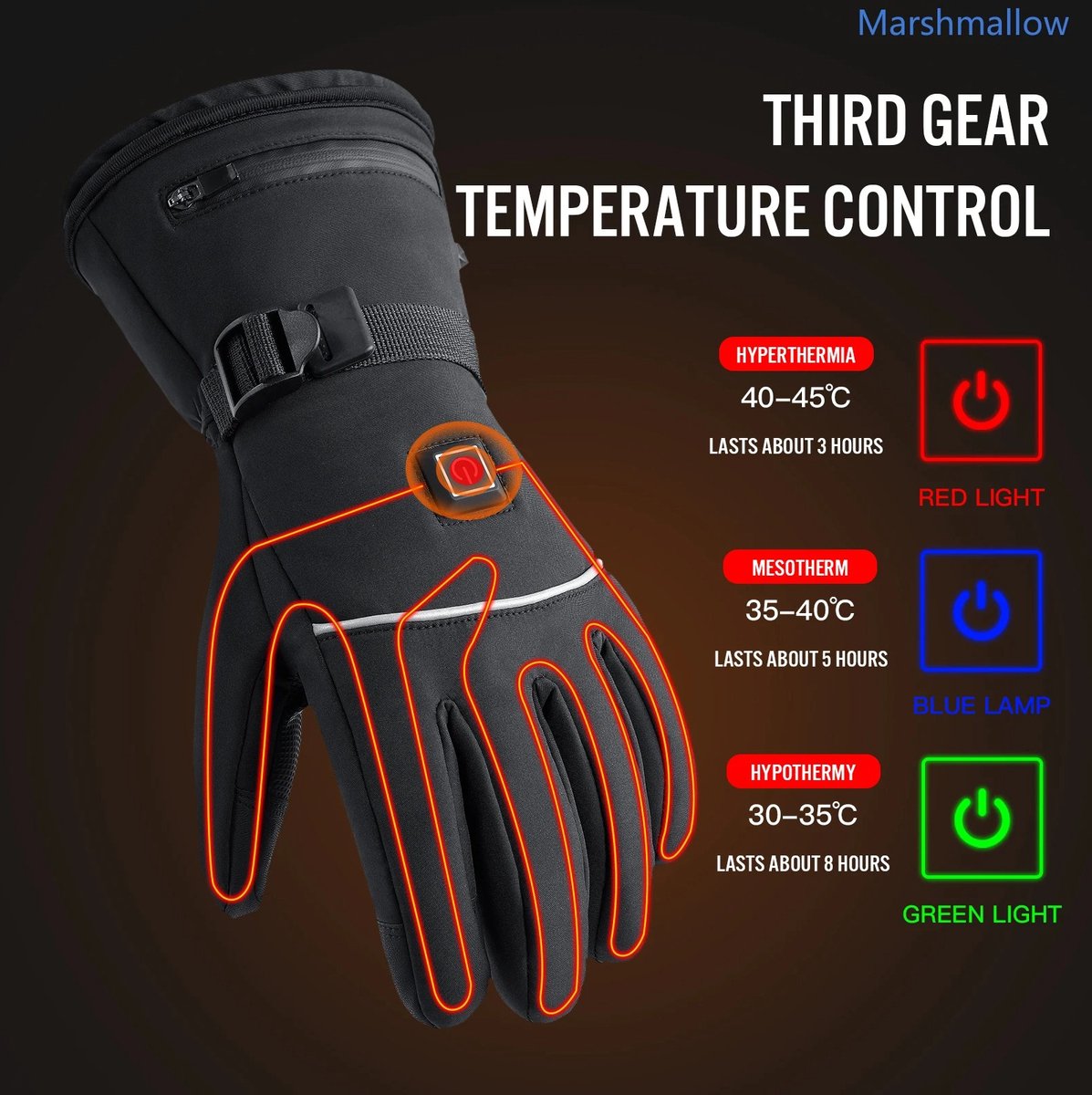 Mercadome® Heated Gloves - Elektrische handschoenen - Handschoenen met verwarming - Oplaadbaar - Waterdicht - Zwart