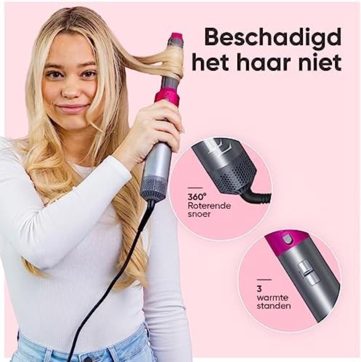 Rotating Hot Air Brush - Rotating Curling Brush - Rotating Hot Air Brush for Short Hair - Rotating Hot Air Styler - Rotating Hot Air Brushes