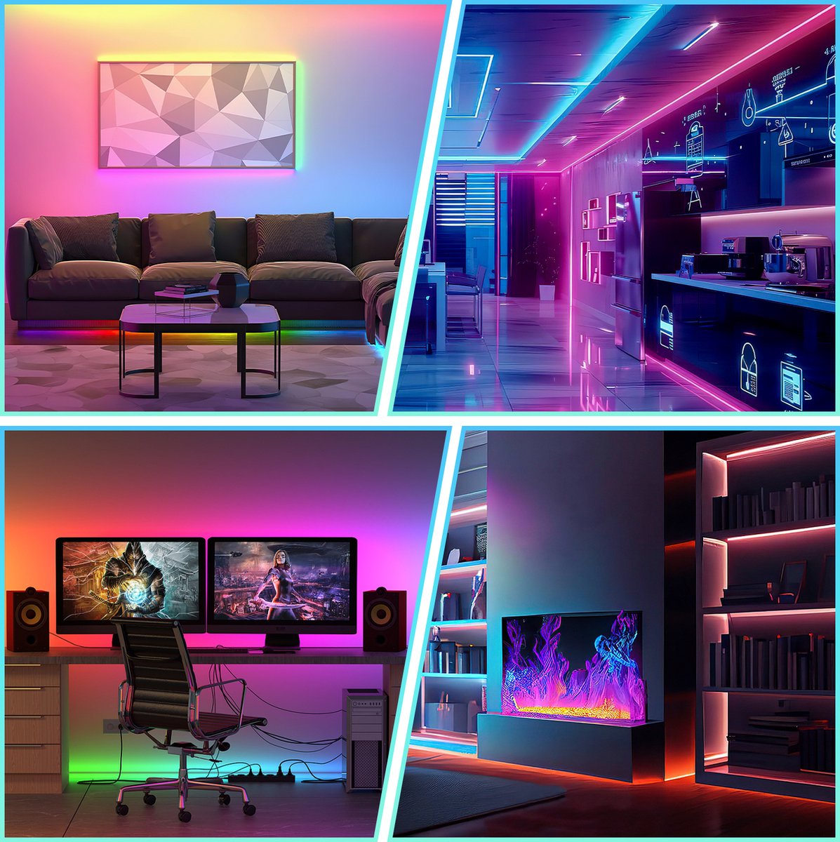 Neon LED Strip RGBIC 10 (2x5m) Meter - 3535 Lichtstrip IP65 Voor Buiten LED Verlichting - Met App En Afstandsbediening - Smart LED-strip - Volledig Dimbaar - Compatibel met Google Home, Amazon Alexa En Siri