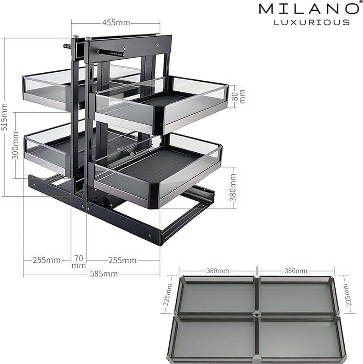 Milano Luxurious® Magic Corner - Kitchen Cabinet Organizers - Pull-out Kitchen Cabinet