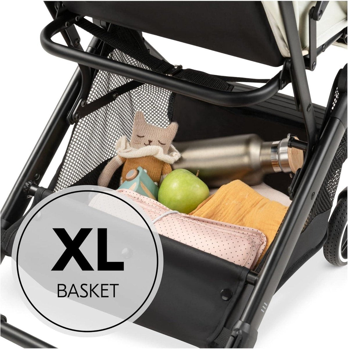 Travel buggy with lie-flat function - UV protection 50+ - Loadable up to 25 kg - Compact fold - Vanilla Buggy collapsible airplane