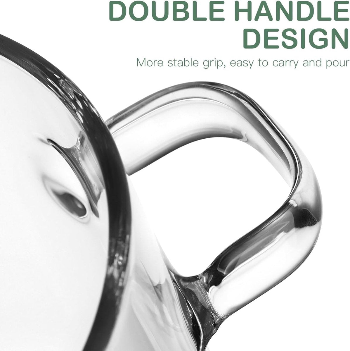 Glass saucepan, 1.9 liter, heat-resistant glass saucepan with lid, saucepan for soup, noodles and baby food