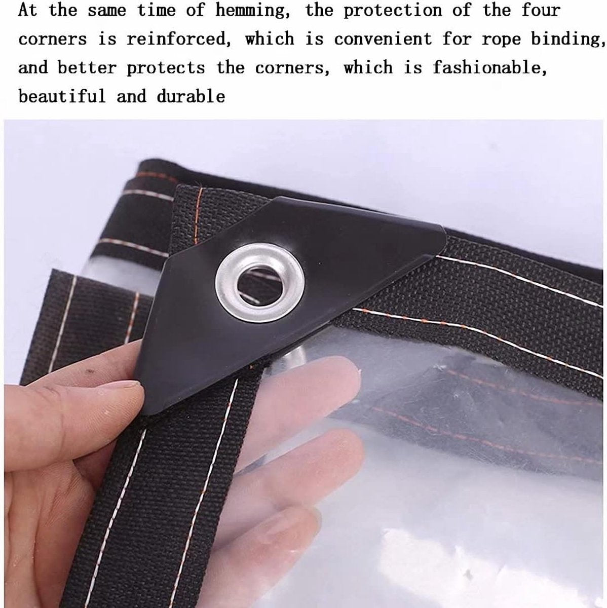Tarpaulin, transparent, with eyelets, cover tarpaulin, see-through, for outdoor use, waterproof film, woven tarpaulin, canvas, awning, durable, weather-resistant, multifunctional tarpaulin 2 x 4m