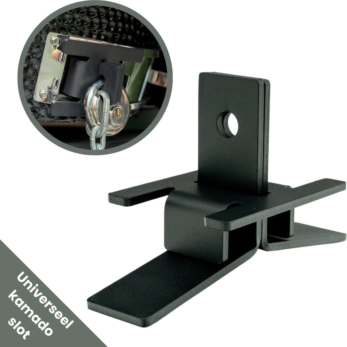 Universal Kamado Lock, Powder-Coated Steel, Kamado Locker, Kamado Security, Kamado Theft Prevention