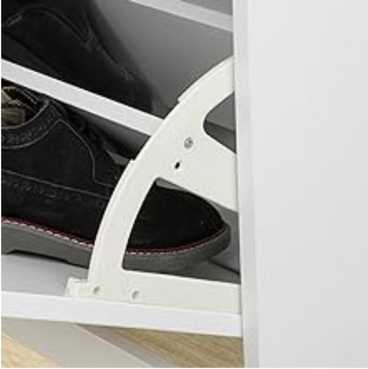 Shoe Bench with Seat Cushion - Shoe Cabinet - Practical Storage Compartment - 2 Tiers - Hallway Furniture - White - Beautiful Design - Stenberi