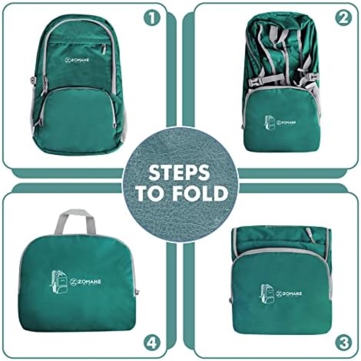 Ultralichte Opvouwbare Rugzak 30L, Kleine Waterdichte Wandelrugzak, Opvouwbare Rugzak voor Dames en Heren, Outdoor Wandelen Kamperen Reizen (Legergroen)