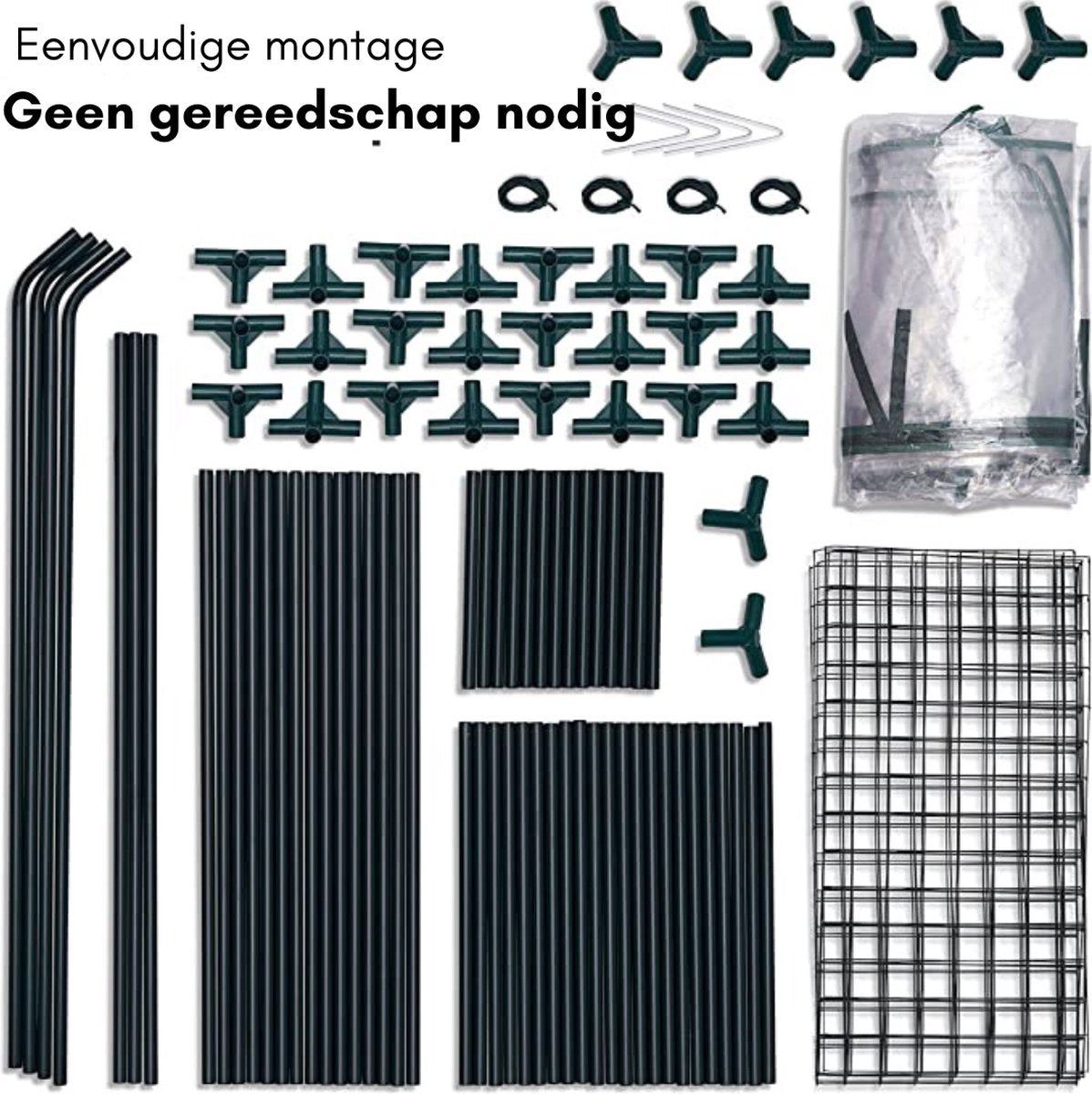 Tuinkas - 6-Lagen Tuinkas - Kweekkas - Broeikas voor Binnen en Buiten - 6 Planken - Duurzaam - Waterdicht Zeildoek - Touwen en Haringen - Stevig en Eenvoudig te Monteren - 195x143x73cm